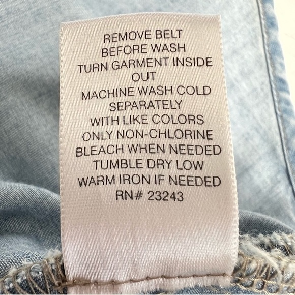 NEW YORK & COMPANY Long Sleeve Snap Button Chambray Denim Shirt Dress Size L - Picture 16 of 16